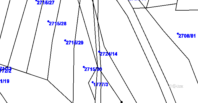 Parcela st. 2724/14 v KÚ Brumov, Katastrální mapa