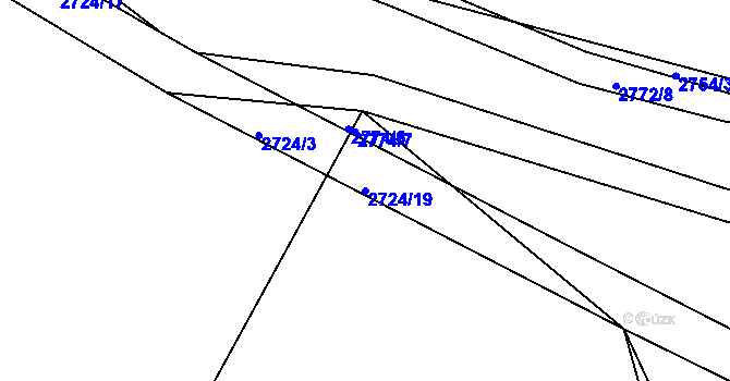 Parcela st. 2724/19 v KÚ Brumov, Katastrální mapa
