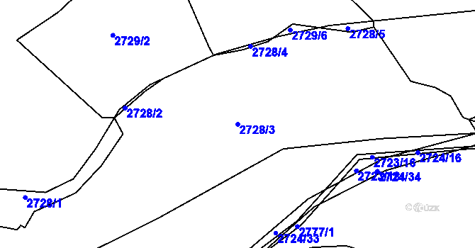 Parcela st. 2728/3 v KÚ Brumov, Katastrální mapa