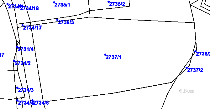 Parcela st. 2737/1 v KÚ Brumov, Katastrální mapa