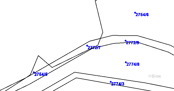 Parcela st. 2772/7 v KÚ Brumov, Katastrální mapa
