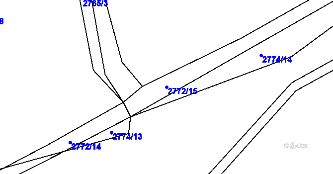Parcela st. 2772/15 v KÚ Brumov, Katastrální mapa