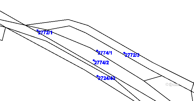 Parcela st. 2774/1 v KÚ Brumov, Katastrální mapa