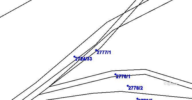 Parcela st. 2777/1 v KÚ Brumov, Katastrální mapa
