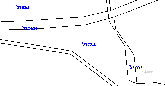 Parcela st. 2777/4 v KÚ Brumov, Katastrální mapa