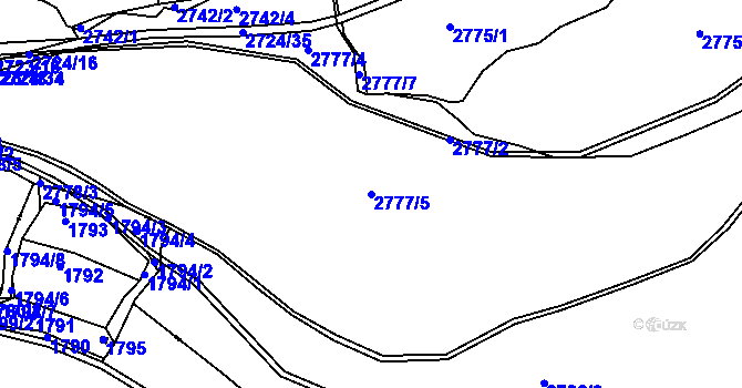 Parcela st. 2777/5 v KÚ Brumov, Katastrální mapa