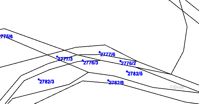 Parcela st. 2777/6 v KÚ Brumov, Katastrální mapa