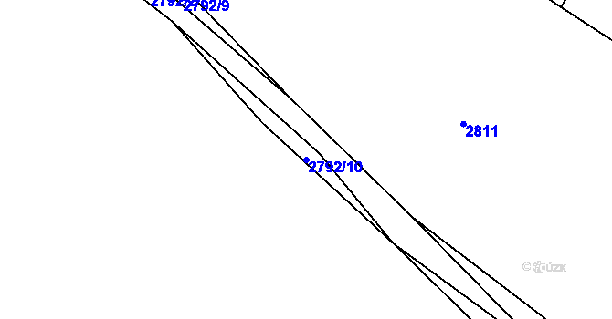 Parcela st. 2792/10 v KÚ Brumov, Katastrální mapa