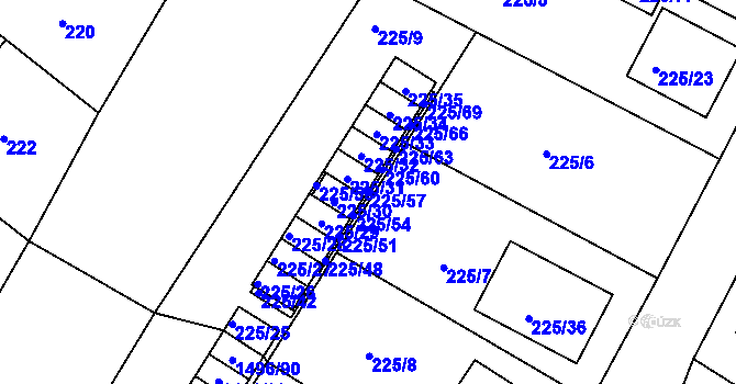Parcela st. 225/57 v KÚ Brumov, Katastrální mapa