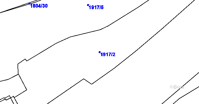 Parcela st. 1917/2 v KÚ Brumov, Katastrální mapa