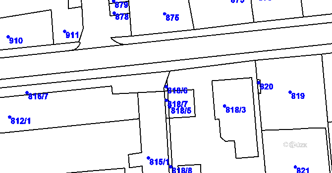 Parcela st. 818/6 v KÚ Brumov, Katastrální mapa