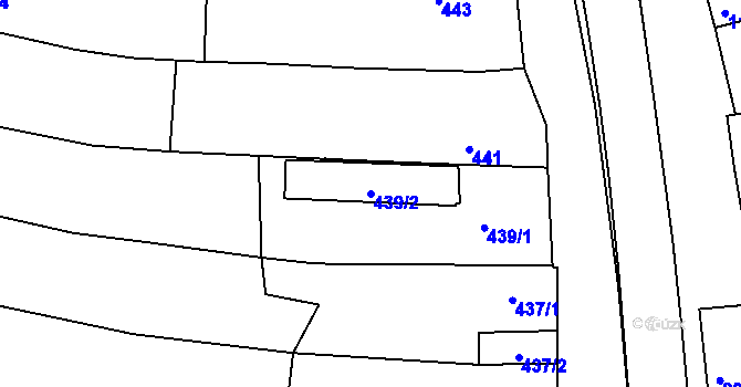 Parcela st. 439/2 v KÚ Brumov, Katastrální mapa