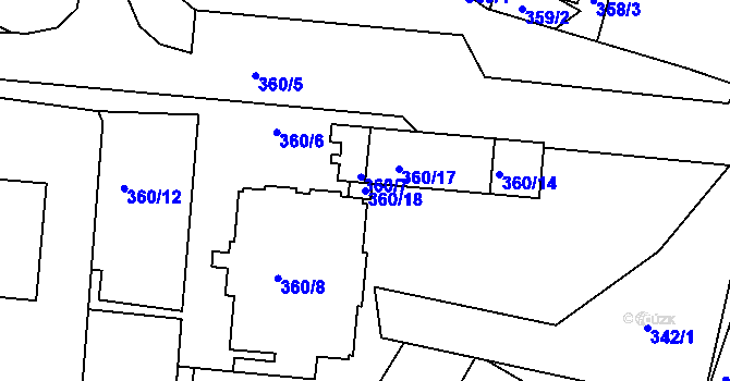 Parcela st. 360/18 v KÚ Brumov, Katastrální mapa
