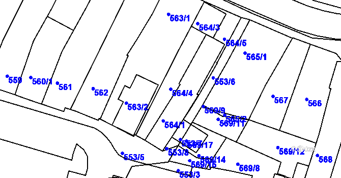 Parcela st. 564/4 v KÚ Brumov, Katastrální mapa