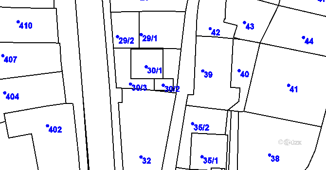 Parcela st. 30/2 v KÚ Brumov, Katastrální mapa