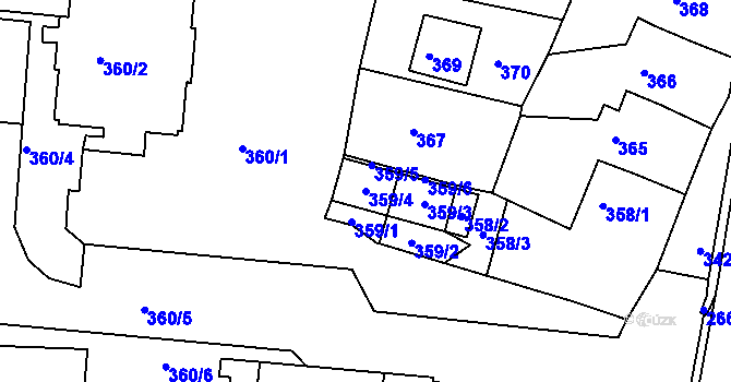Parcela st. 359/4 v KÚ Brumov, Katastrální mapa