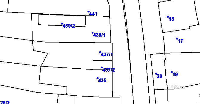 Parcela st. 437/1 v KÚ Brumov, Katastrální mapa