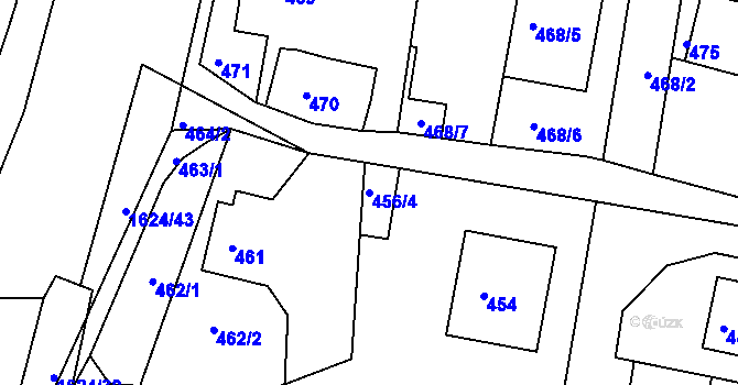 Parcela st. 456/4 v KÚ Brumov, Katastrální mapa