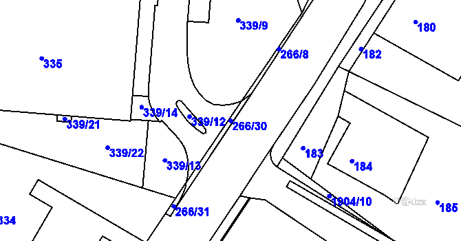 Parcela st. 266/30 v KÚ Brumov, Katastrální mapa