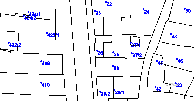 Parcela st. 26 v KÚ Brumov, Katastrální mapa