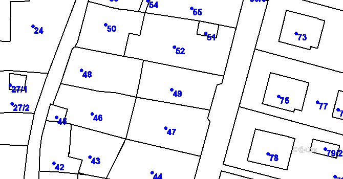 Parcela st. 49 v KÚ Brumov, Katastrální mapa