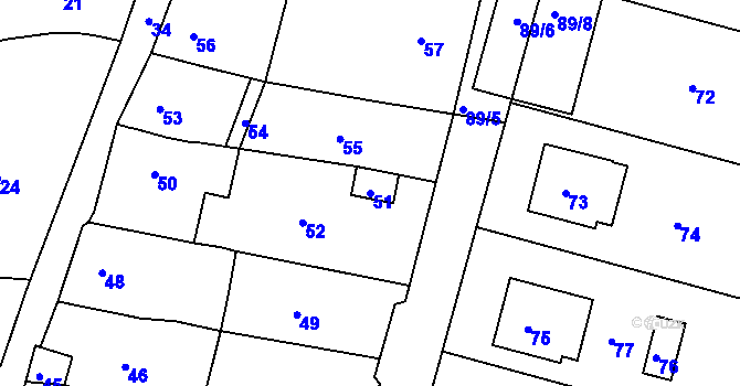 Parcela st. 51 v KÚ Brumov, Katastrální mapa