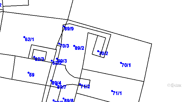 Parcela st. 70/2 v KÚ Brumov, Katastrální mapa