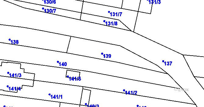 Parcela st. 139 v KÚ Brumov, Katastrální mapa