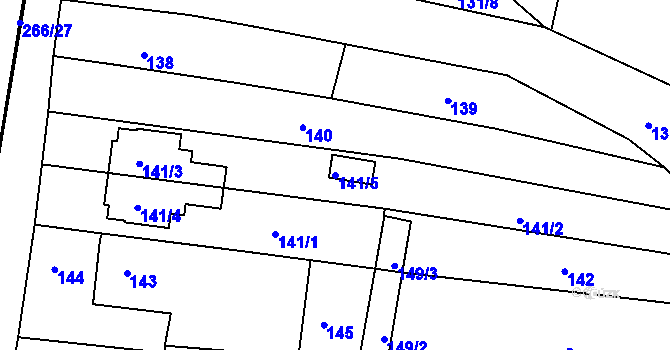Parcela st. 141/5 v KÚ Brumov, Katastrální mapa