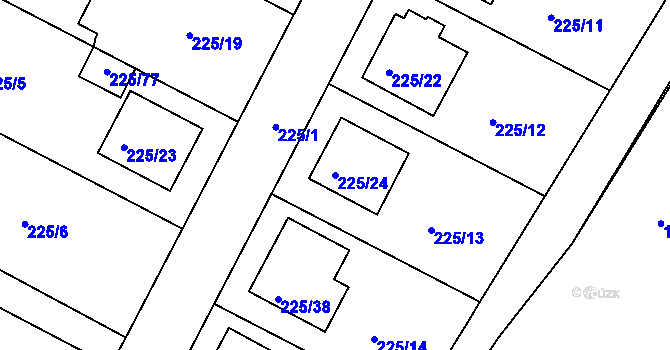 Parcela st. 225/24 v KÚ Brumov, Katastrální mapa