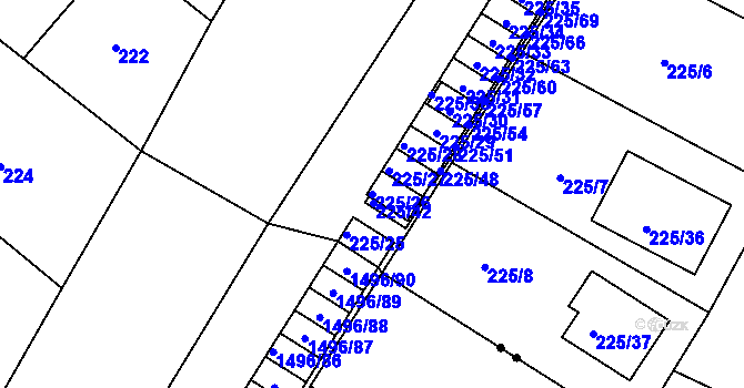 Parcela st. 225/26 v KÚ Brumov, Katastrální mapa