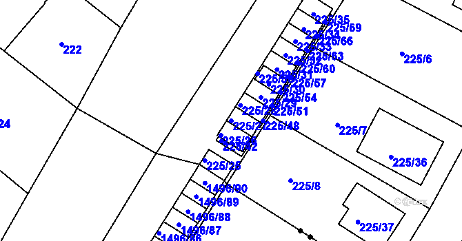 Parcela st. 225/27 v KÚ Brumov, Katastrální mapa