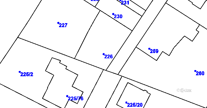 Parcela st. 226 v KÚ Brumov, Katastrální mapa