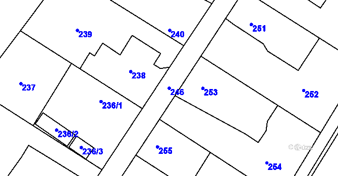 Parcela st. 246 v KÚ Brumov, Katastrální mapa