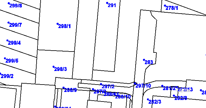Parcela st. 291 v KÚ Brumov, Katastrální mapa