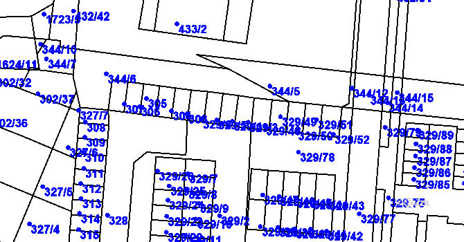 Parcela st. 329/4 v KÚ Brumov, Katastrální mapa
