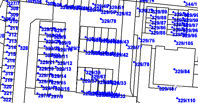 Parcela st. 329/40 v KÚ Brumov, Katastrální mapa