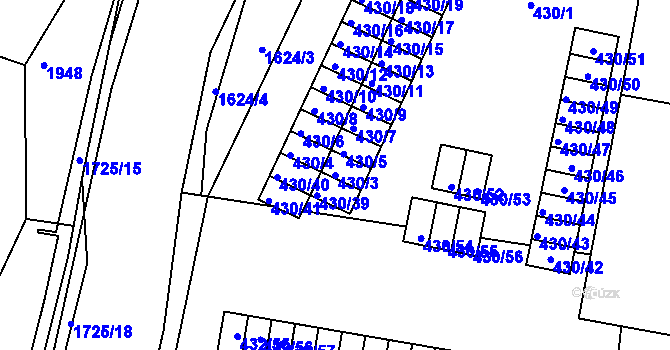Parcela st. 430/3 v KÚ Brumov, Katastrální mapa