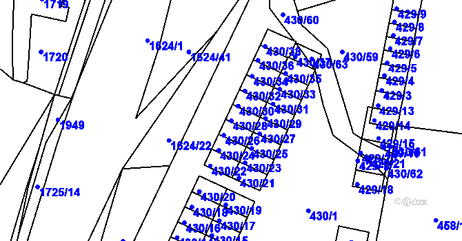 Parcela st. 430/28 v KÚ Brumov, Katastrální mapa