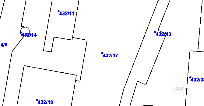Parcela st. 432/17 v KÚ Brumov, Katastrální mapa