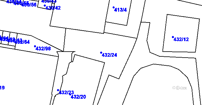 Parcela st. 432/24 v KÚ Brumov, Katastrální mapa