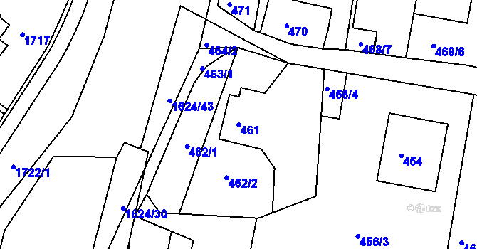 Parcela st. 461 v KÚ Brumov, Katastrální mapa