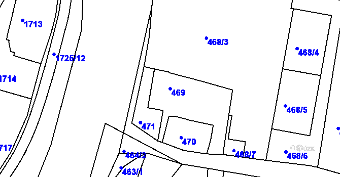 Parcela st. 469 v KÚ Brumov, Katastrální mapa