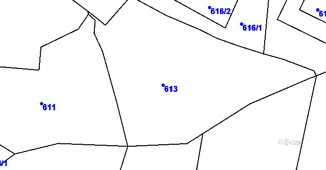 Parcela st. 613 v KÚ Brumov, Katastrální mapa