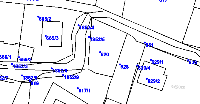 Parcela st. 620 v KÚ Brumov, Katastrální mapa