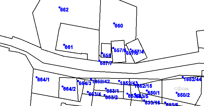 Parcela st. 658 v KÚ Brumov, Katastrální mapa