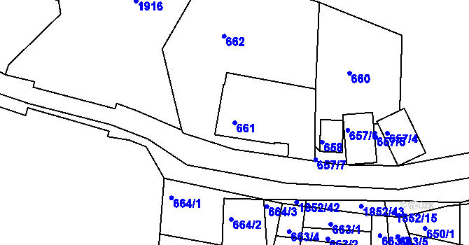 Parcela st. 661 v KÚ Brumov, Katastrální mapa