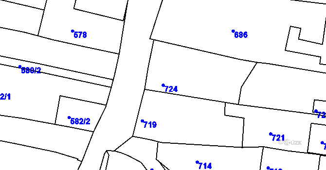 Parcela st. 724 v KÚ Brumov, Katastrální mapa