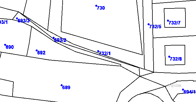 Parcela st. 732/1 v KÚ Brumov, Katastrální mapa
