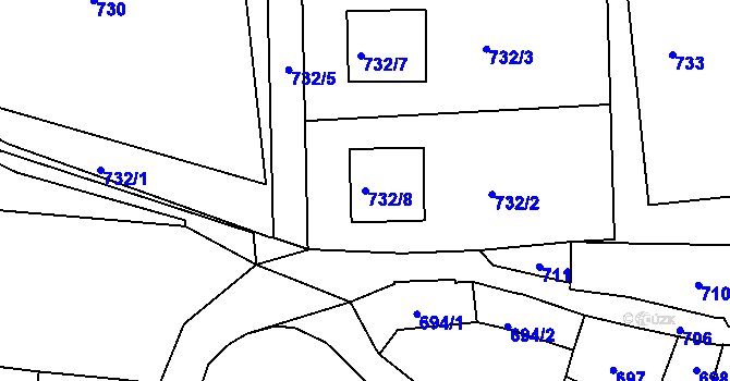Parcela st. 732/8 v KÚ Brumov, Katastrální mapa